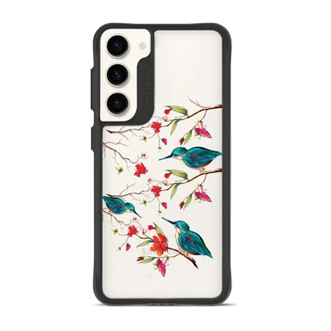 DailyObjects Melody Birds Black Hybrid Clear Case Cover For Samsung Galaxy S23 Plus